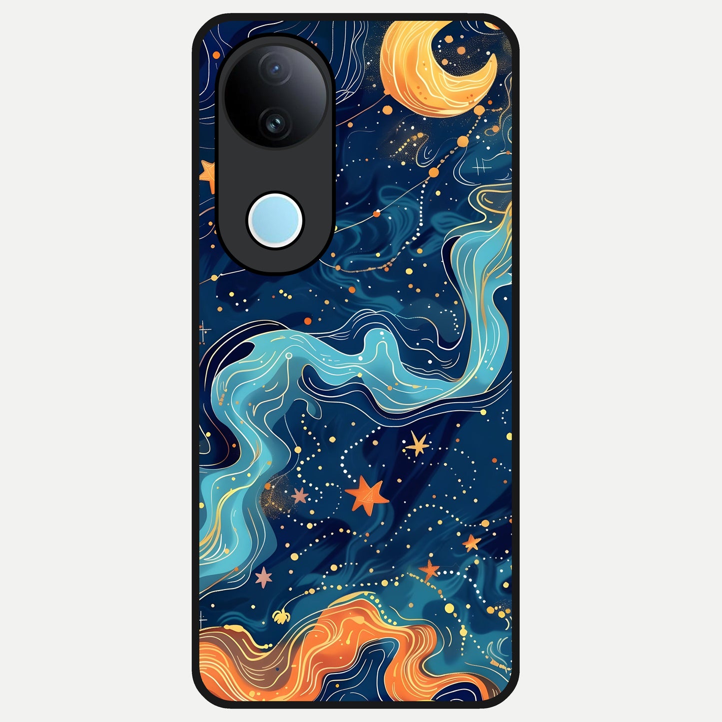  Celestial Dream Flow Glass Case for  iQOO Z10R back cover – full design glossy printed glass finish