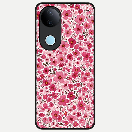  Cherry Blossom Charm Glass Case for iQOO Z10R back cover – full design glossy printed glass finish
