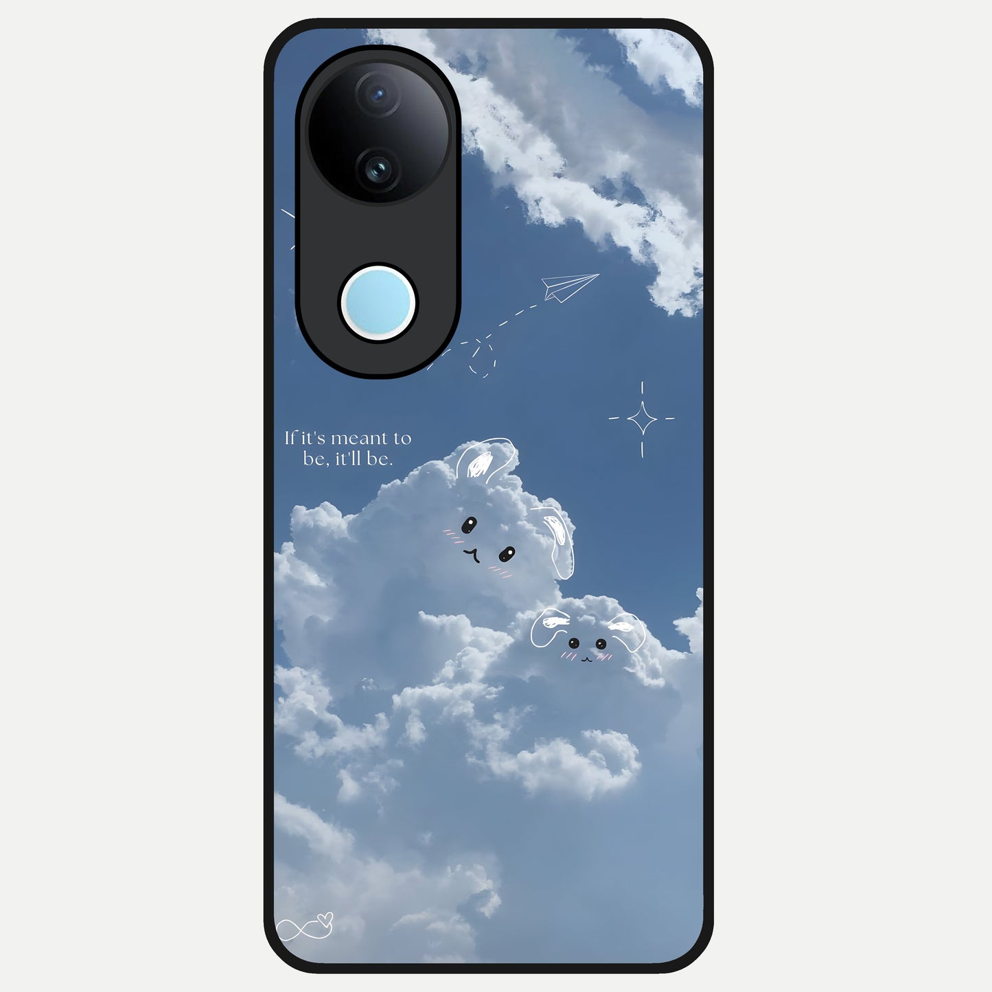  Cloud Bunny Dreams Glass Case for  iQOO Z10R back cover – full design glossy printed glass finish