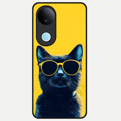  Cool Cat Vibes Glass Case for iQOO Z10R back cover – full design glossy printed glass finish