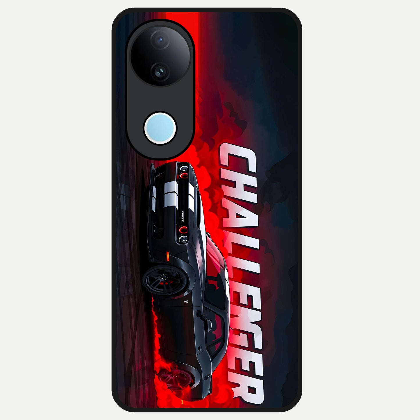  Crimson Challenger Fury Glass Case for iQOO Z10R back cover – full design glossy printed glass finish