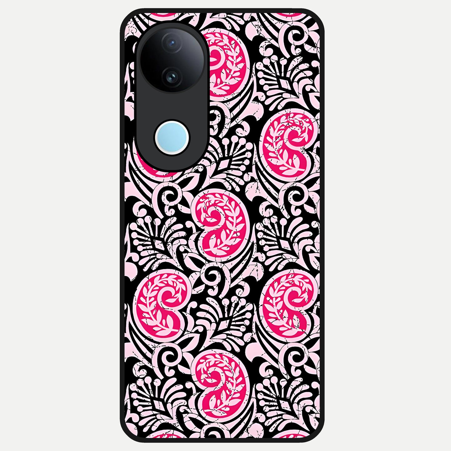  Crimson Paisley Charm Glass Case for  iQOO Z10R back cover – full design glossy printed glass finish