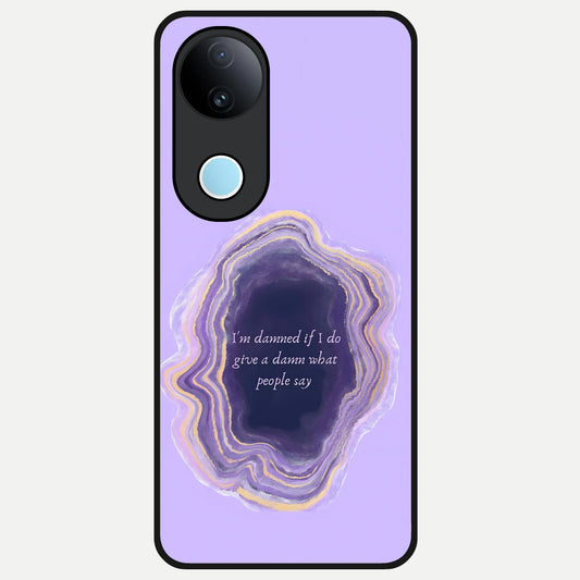  Damned People Quote Glass Case for  iQOO Z10R back cover – full design glossy printed glass finish