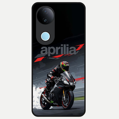  Dark Aprilla Glass Case for  iQOO Z10R back cover – full design glossy printed glass finish