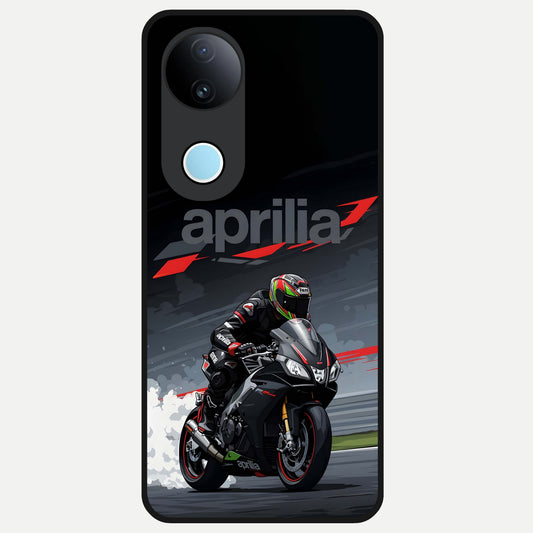  Dark Aprilla Glass Case for  iQOO Z10R back cover – full design glossy printed glass finish