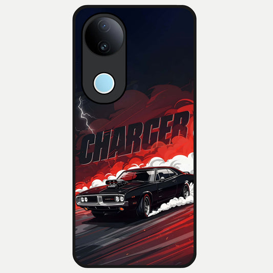  Dark Charger Fury Glass Case for  iQOO Z10R back cover – full design glossy printed glass finish