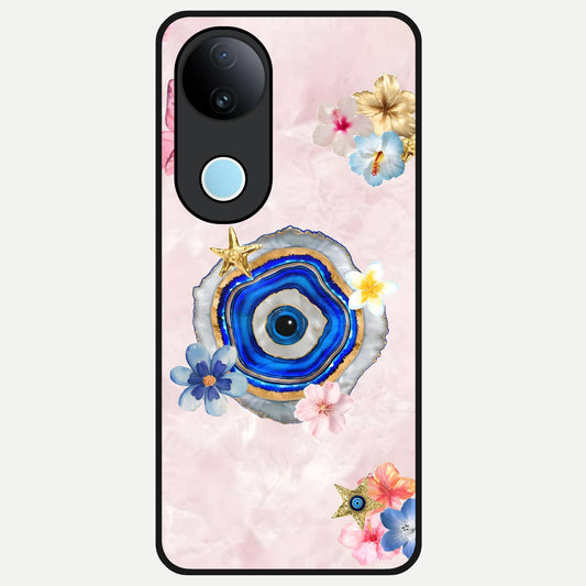  Divine Aura Bloom Glass Case for  iQOO Z10R back cover – full design glossy printed glass finish
