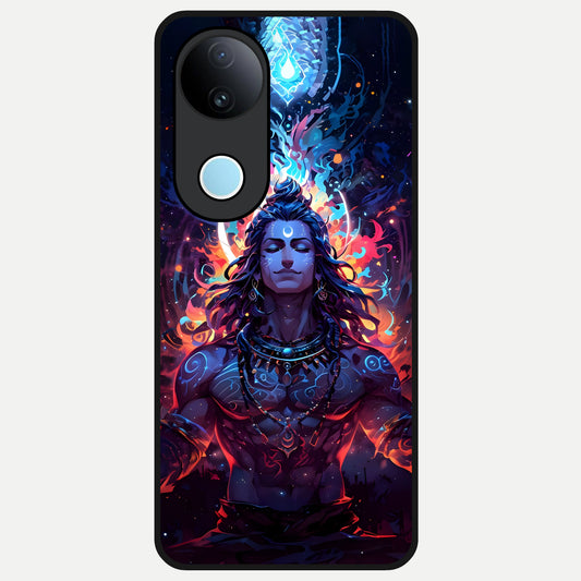  Divine Fire Shiv Glass Case for iQOO Z10R back cover – full design glossy printed glass finish