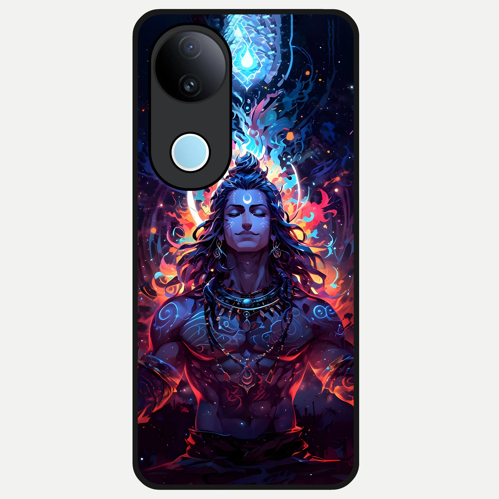  Divine Fire Shiv Glass Case for  iQOO Z10R back cover – full design glossy printed glass finish