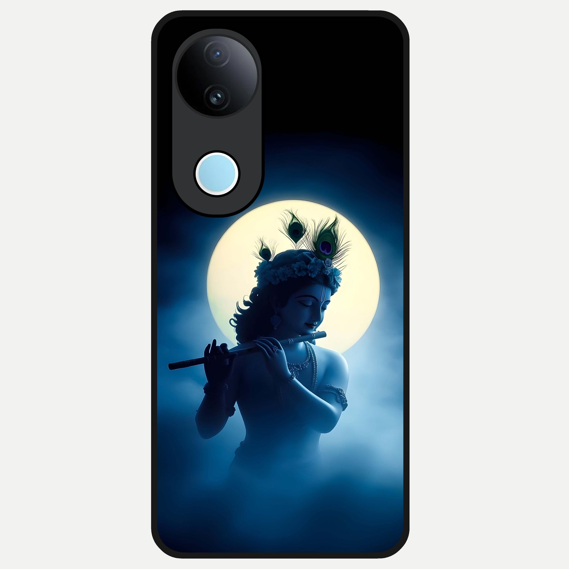  Divine Moon Flute Glass Case for iQOO Z10R back cover – full design glossy printed glass finish