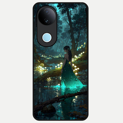  Enchanted Forest Glow Glass Case for iQOO Z10R back cover – full design glossy printed glass finish