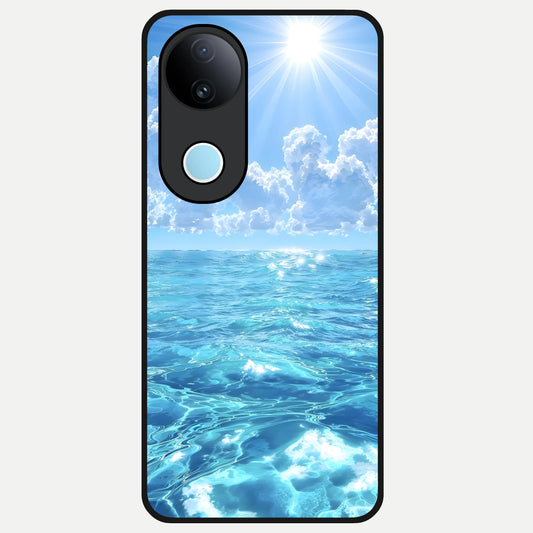  Endless Ocean Horizon Glass Case for iQOO Z10R back cover – full design glossy printed glass finish