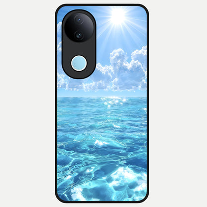  Endless Ocean Horizon Glass Case for  iQOO Z10R back cover – full design glossy printed glass finish