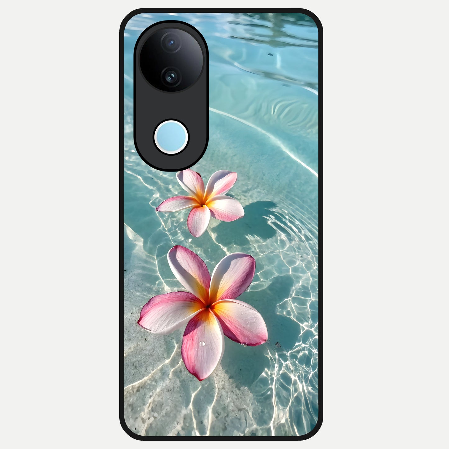  Floating Bloom Bliss Glass Case for  iQOO Z10R back cover – full design glossy printed glass finish