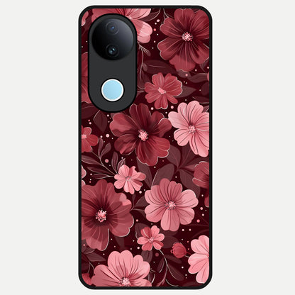  Flower Blush Bloom Glass Case for  iQOO Z10R back cover – full design glossy printed glass finish