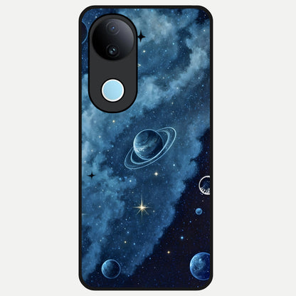  Galaxy Dream Space Glass Case for  iQOO Z10R back cover – full design glossy printed glass finish