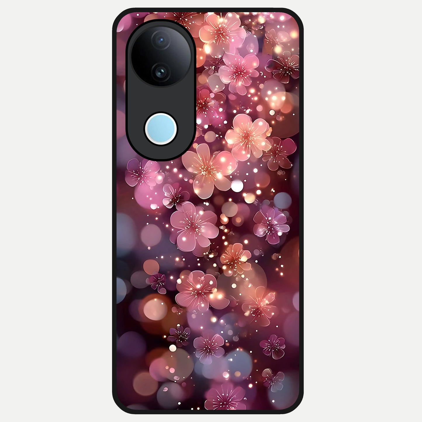  Glowing Petal Bliss Glass Case for  iQOO Z10R back cover – full design glossy printed glass finish