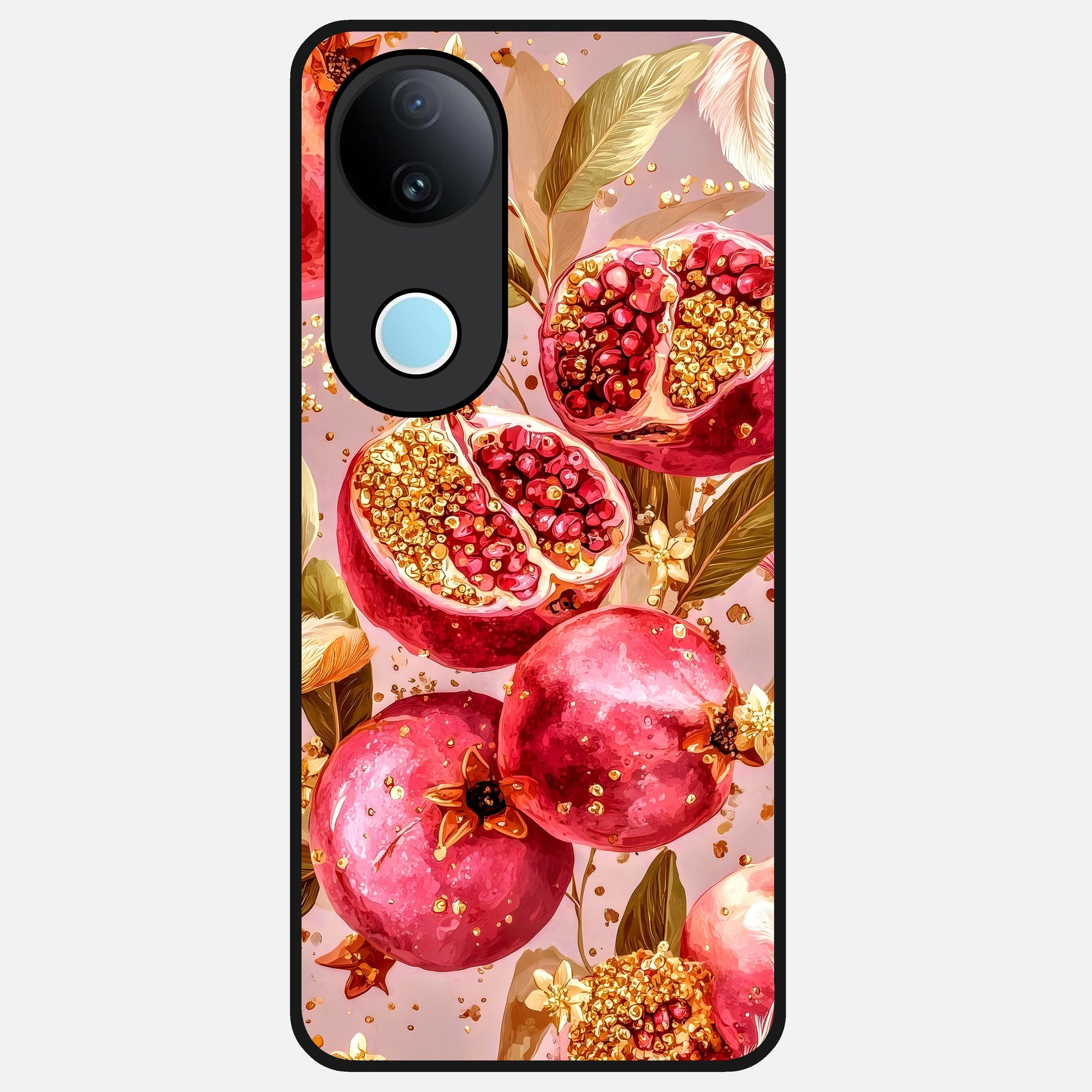  Golden Bloom Glow Glass Case for iQOO Z10R back cover – full design glossy printed glass finish