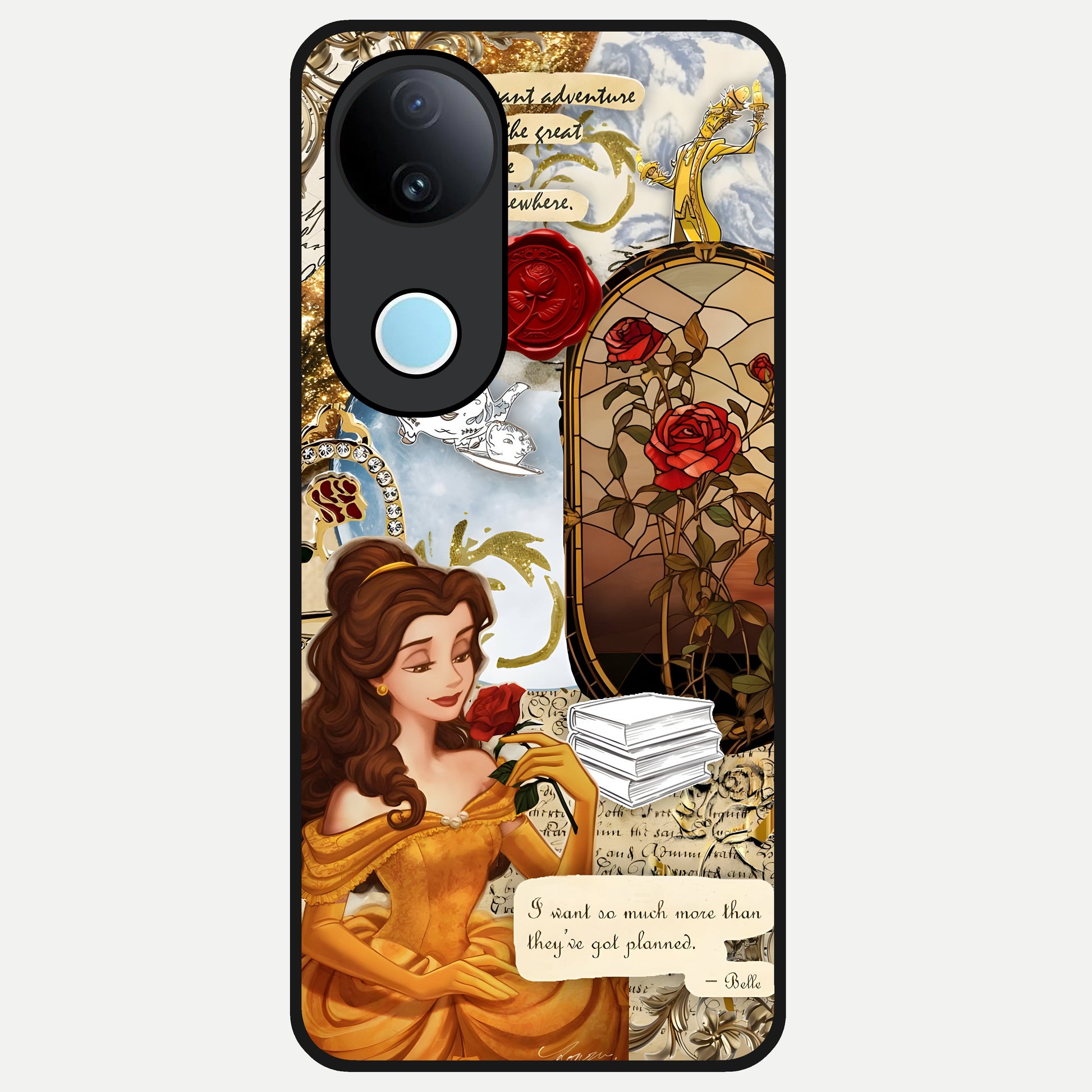  Golden Dream Belle Glass Case for  iQOO Z10R back cover – full design glossy printed glass finish