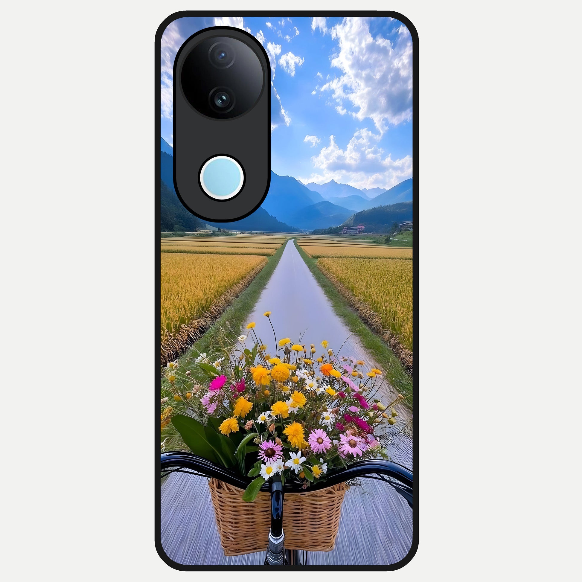  Golden Field Journey Glass Case for iQOO Z10R back cover – full design glossy printed glass finish