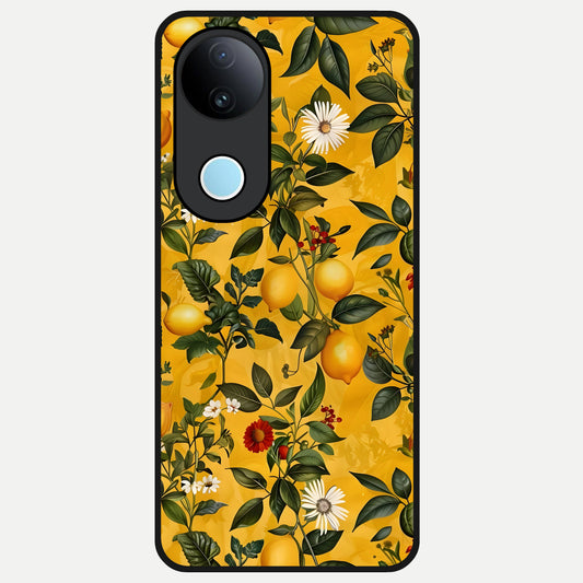  Golden Lemon Field Glass Case for  iQOO Z10R back cover – full design glossy printed glass finish