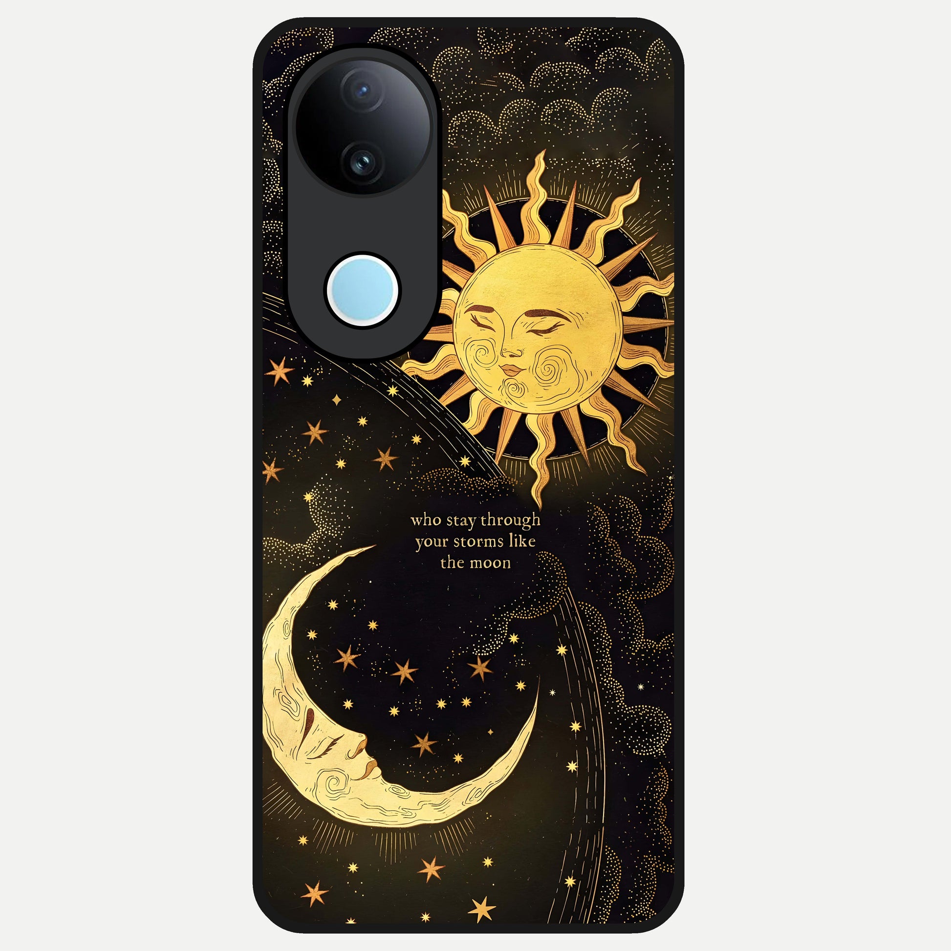  Golden Lunar Love Glass Case for iQOO Z10R back cover – full design glossy printed glass finish