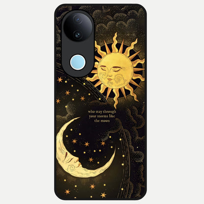 Golden Lunar Love Glass Case for iQOO Z10R back cover – full design glossy printed glass finish