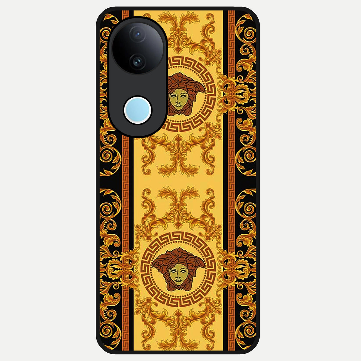  Golden Royal Heritage Glass Case For iQOO Z10R 5G back cover – full design glossy printed glass finish
