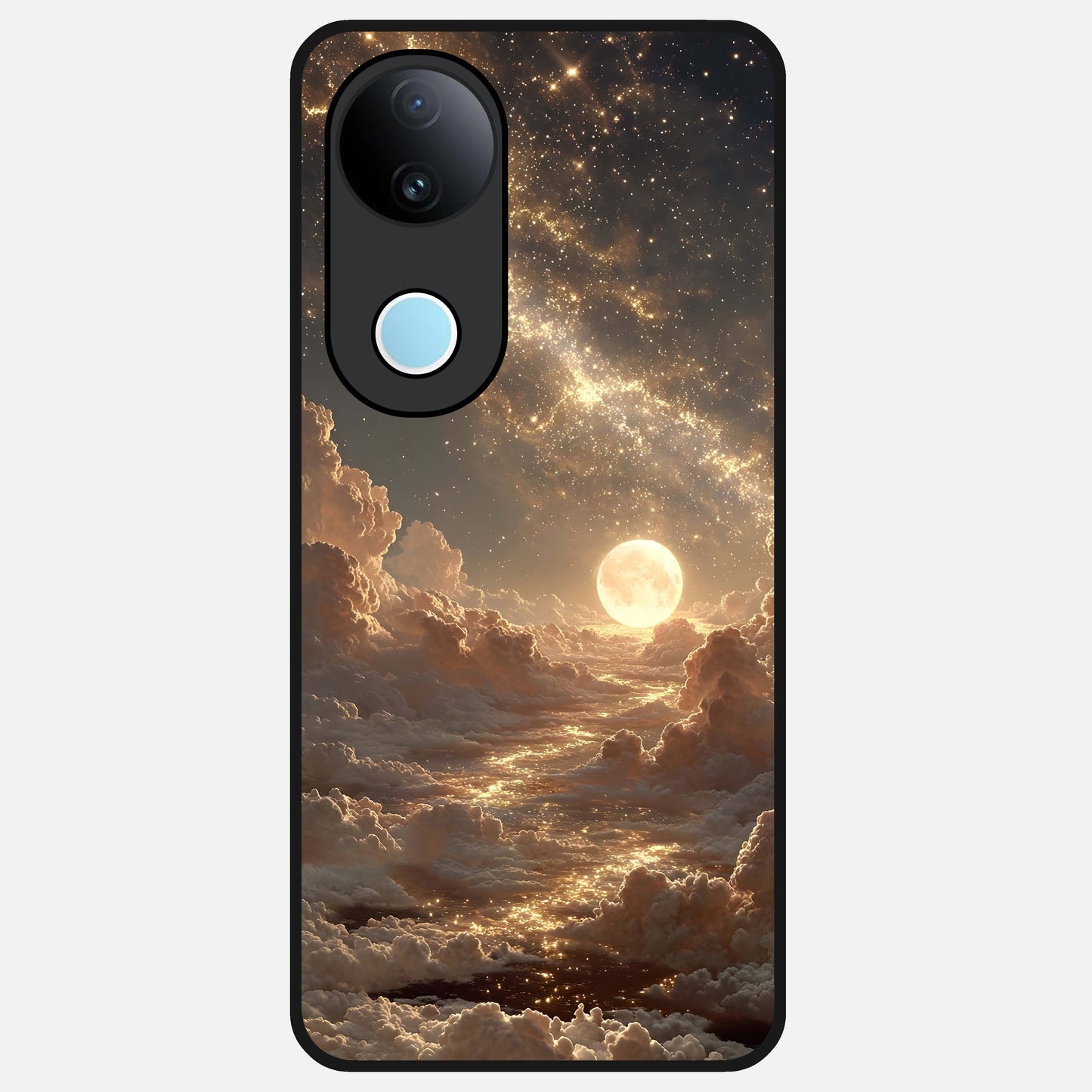 Golden Sky Dream Glass Case for  iQOO Z10R back cover – full design glossy printed glass finish