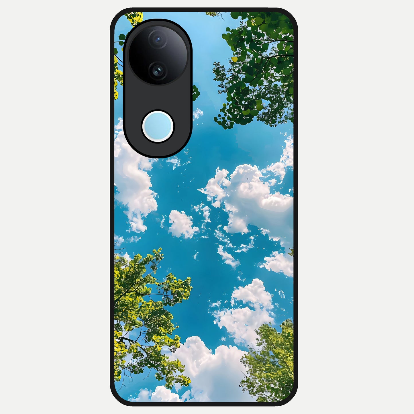  Green Moon Energy Glass Case for iQOO Z10R back cover – full design glossy printed glass finish