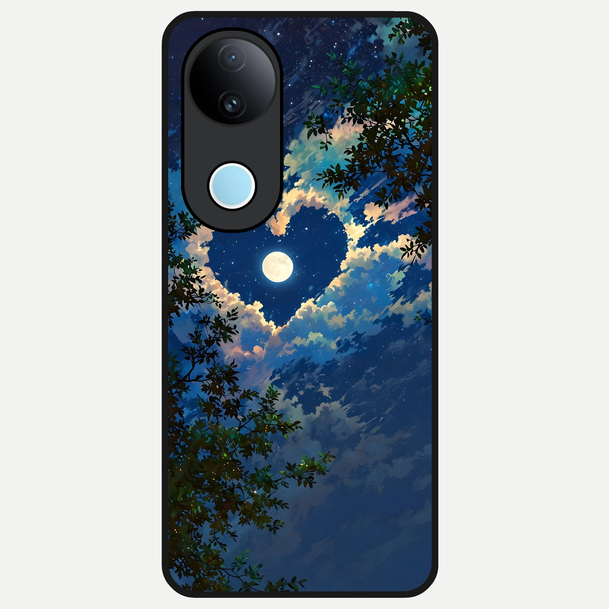  Heart With Moon Sky Glass Case for  iQOO Z10R back cover – full design glossy printed glass finish