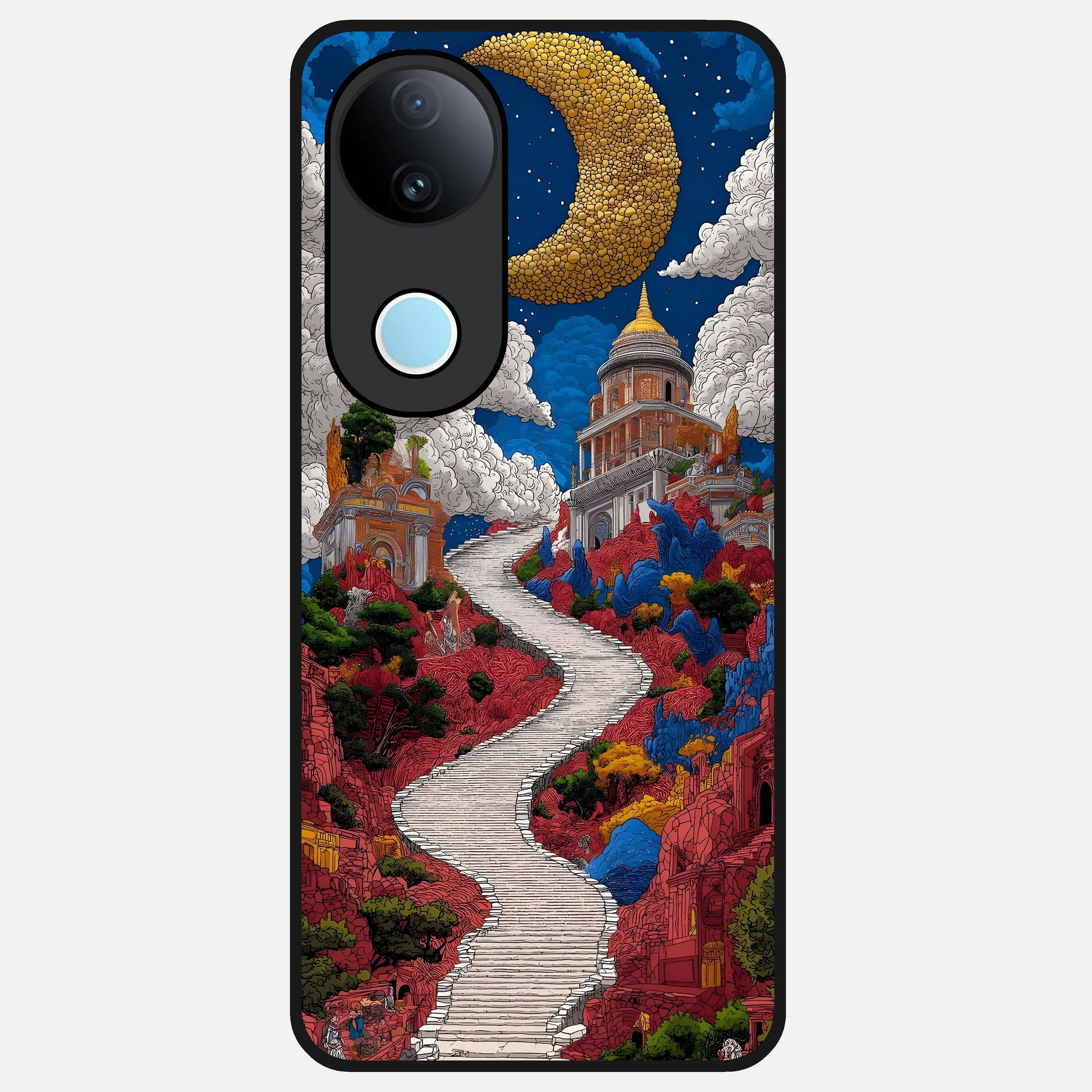  Heavenly Moon Path Glass Case for  iQOO Z10R back cover – full design glossy printed glass finish