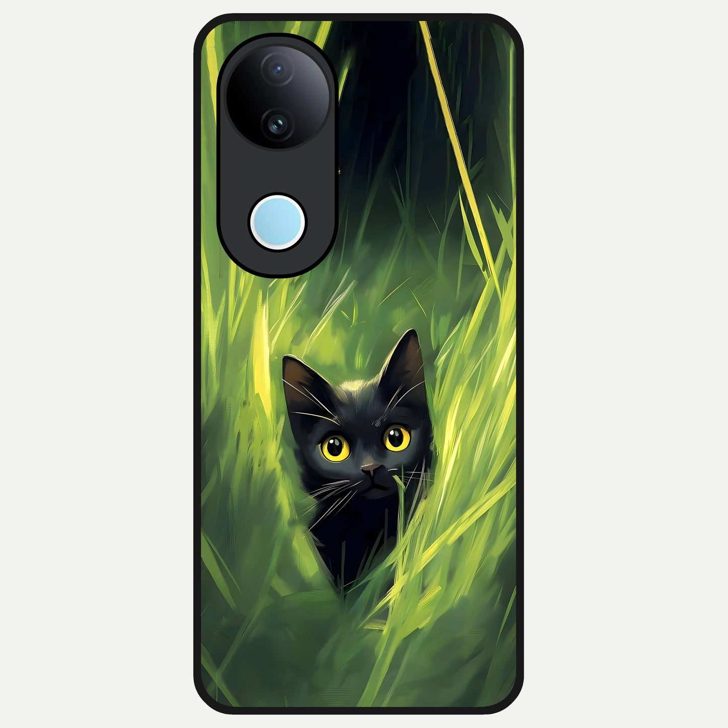  Hidden Cat Whisper Glass Case for  iQOO Z10R back cover – full design glossy printed glass finish