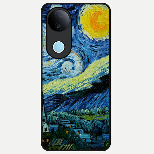 Inspired Van Gogh Art Glass Case for iQOO Z10R back cover – full design glossy printed glass finish