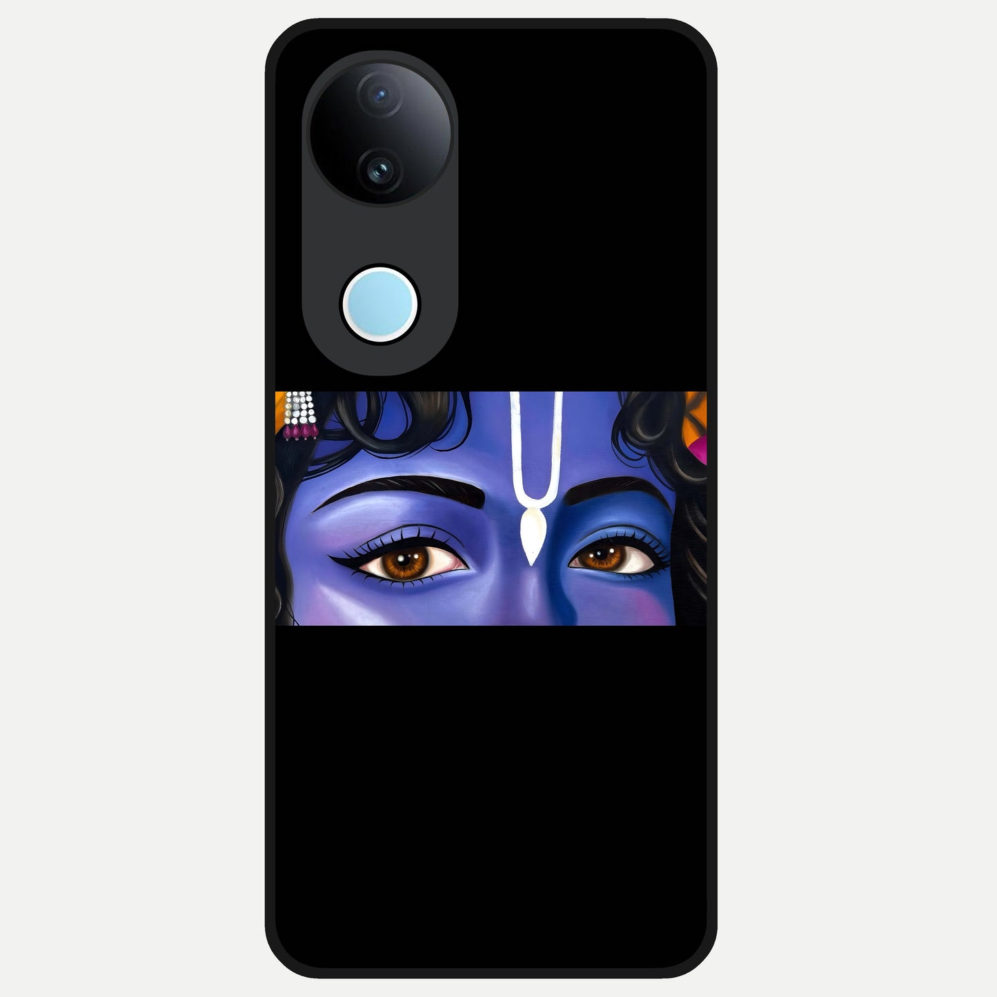  Krishna Eye Glass Case for  iQOO Z10R back cover – full design glossy printed glass finish