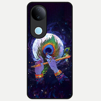  Krishna Hands Art Glass Case for iQOO Z10R back cover – full design glossy printed glass finish