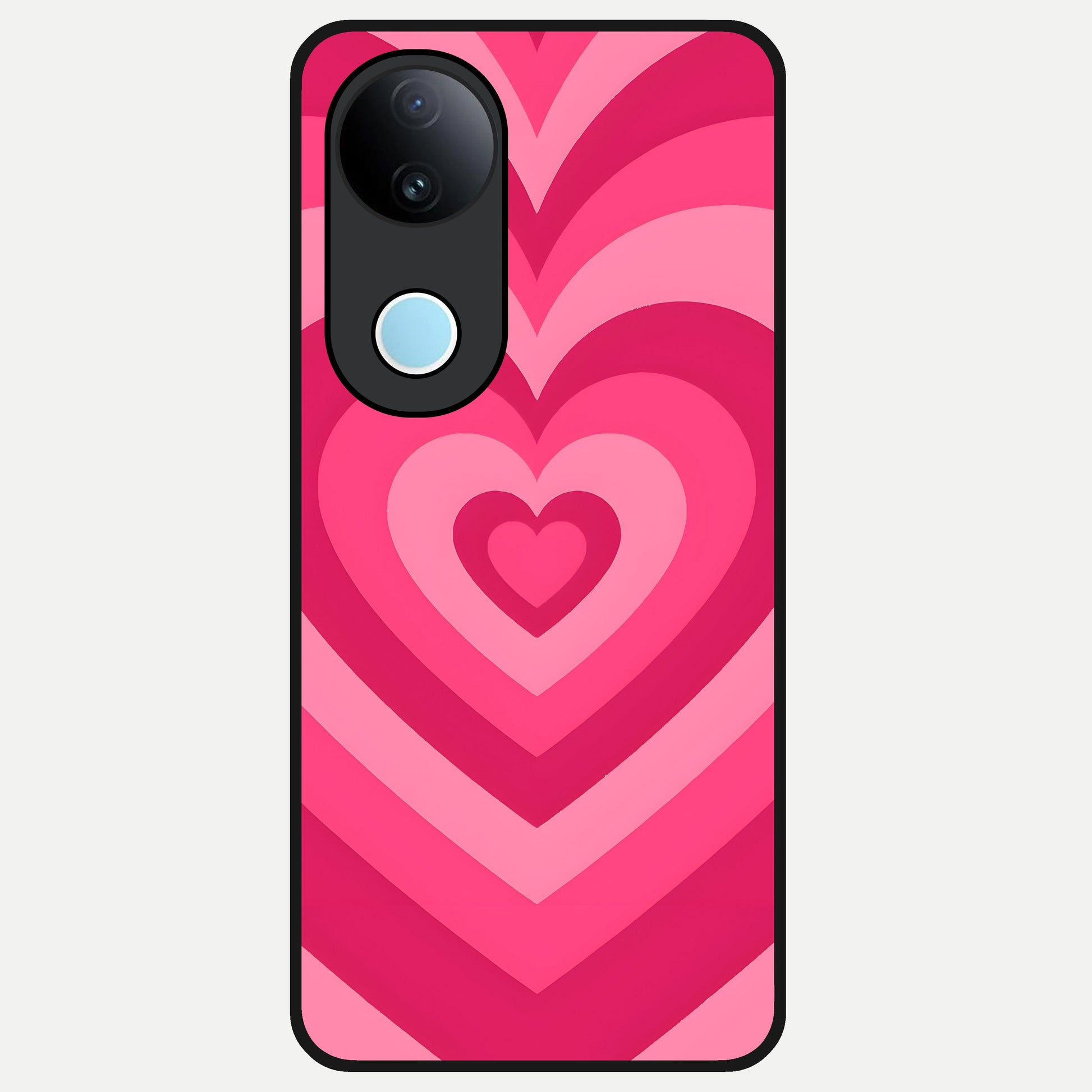  Layered Love Hearts Glass Case for  iQOO Z10R back cover – full design glossy printed glass finish