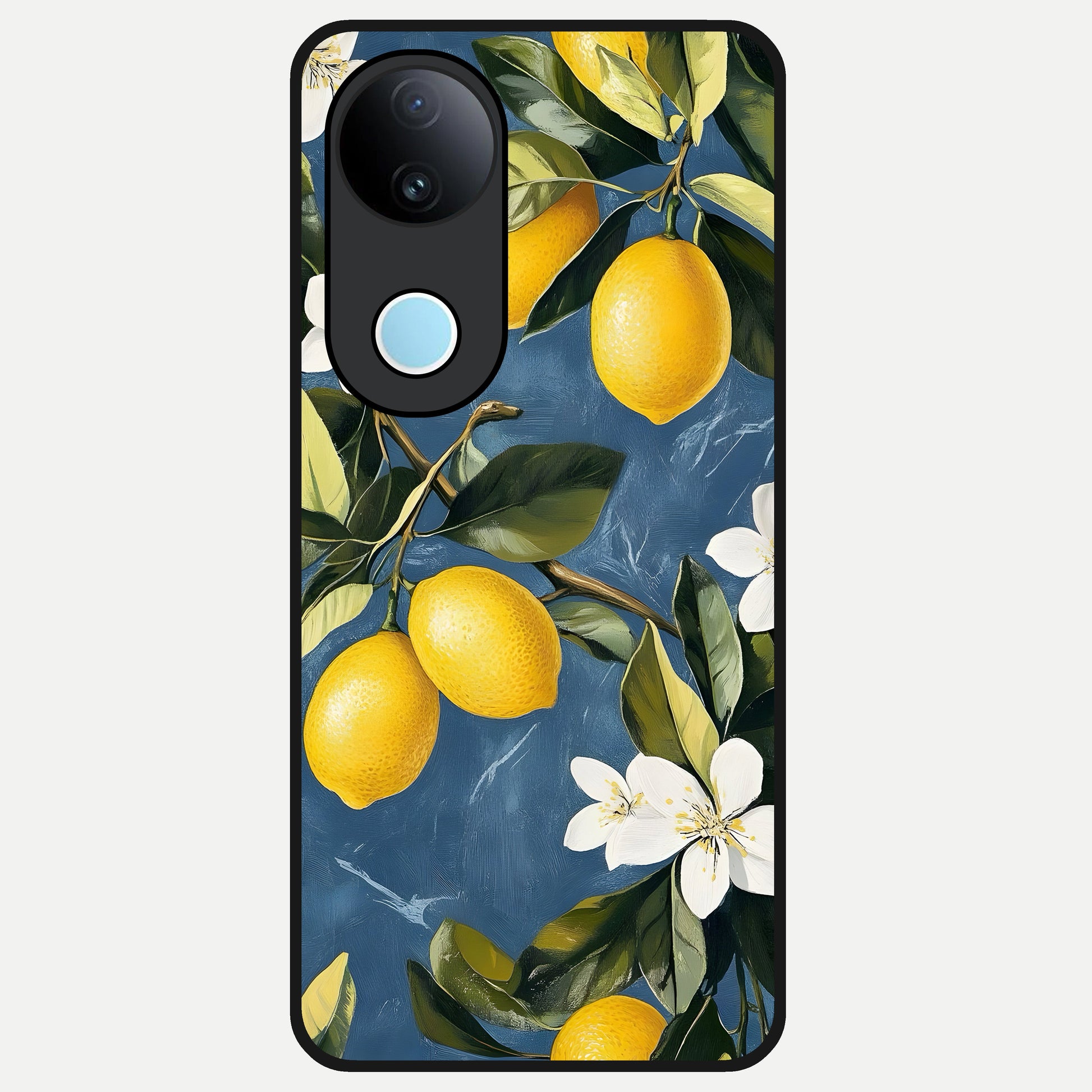  Lemon Dream Garden Glass Case for  iQOO Z10R back cover – full design glossy printed glass finish