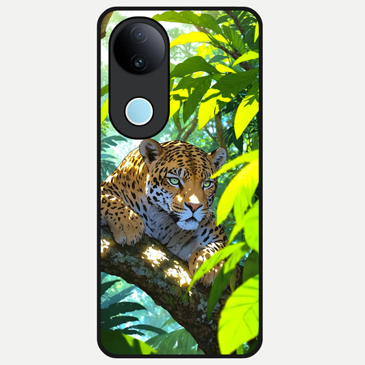  Leopard in Jungle Glass Case for  iQOO Z10R back cover – full design glossy printed glass finish