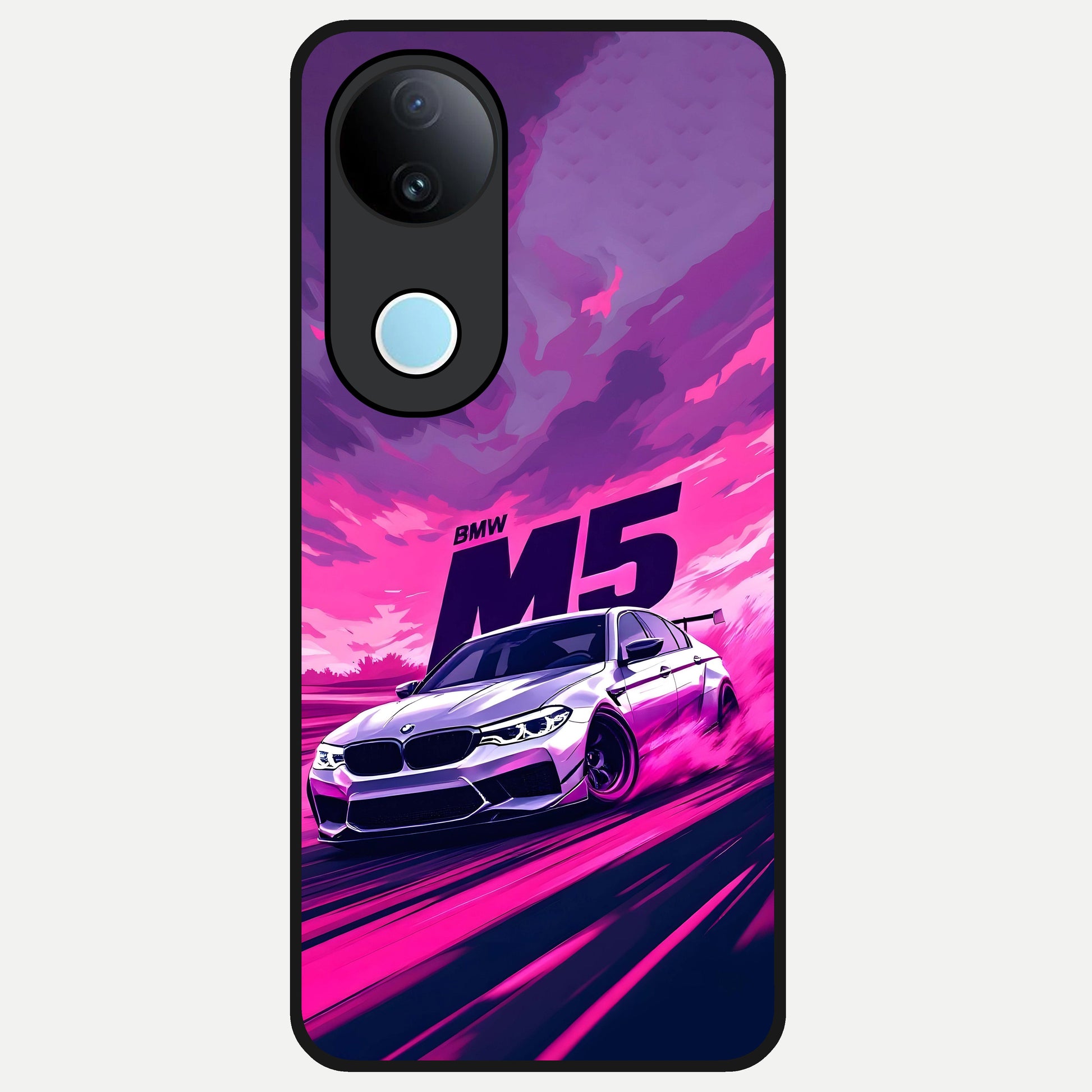  MS Neon Car Glass Case for  iQOO Z10R back cover – full design glossy printed glass finish