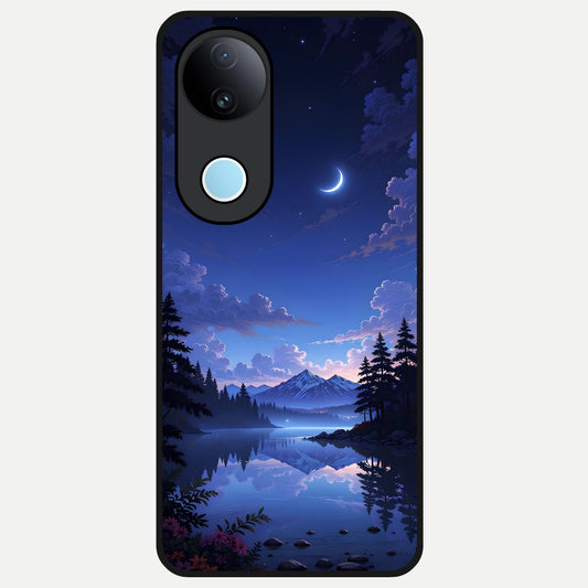  Midnight Lake Peace Glass Case for  iQOO Z10R back cover – full design glossy printed glass finish
