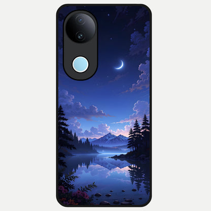  Midnight Lake Peace Glass Case for  iQOO Z10R back cover – full design glossy printed glass finish