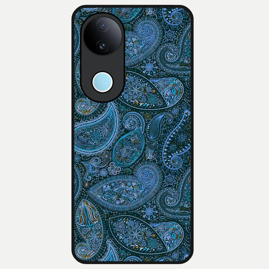  Midnight Paisley Glow Glass Case for  iQOO Z10R back cover – full design glossy printed glass finish