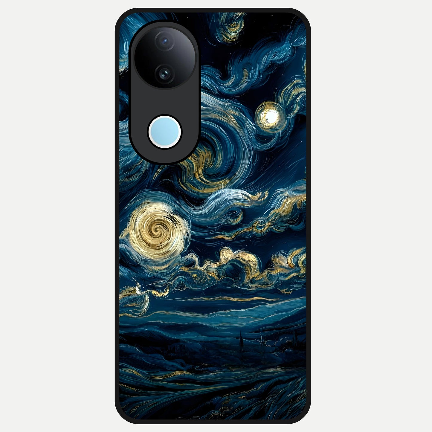  Midnight Sky Whirl Glass Case for  iQOO Z10R back cover – full design glossy printed glass finish
