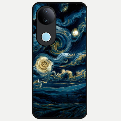  Midnight Sky Whirl Glass Case for  iQOO Z10R back cover – full design glossy printed glass finish