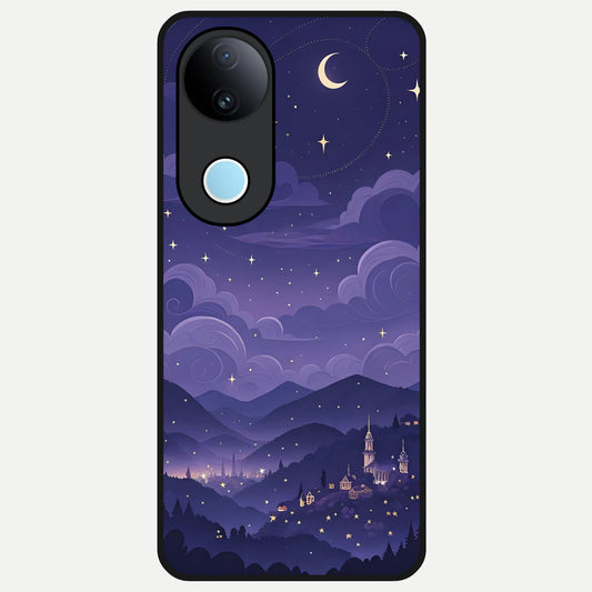  Minimal Night View Glass Case for  iQOO Z10R back cover – full design glossy printed glass finish