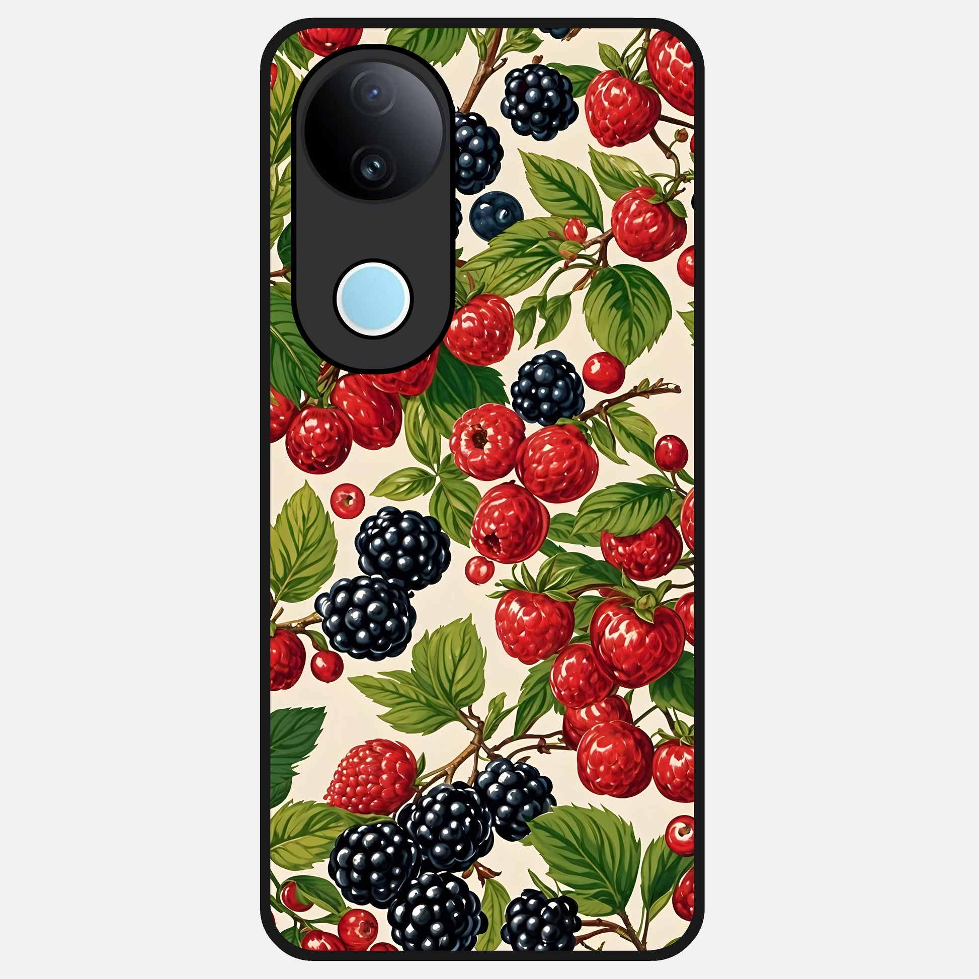  Mixed Berry Collage Glass Case for  iQOO Z10R back cover – full design glossy printed glass finish