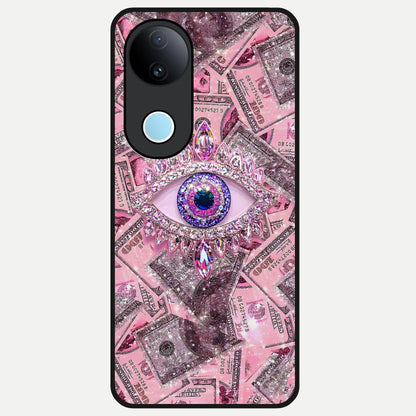  Money Eye Luxe Glass Case for  iQOO Z10R back cover – full design glossy printed glass finish