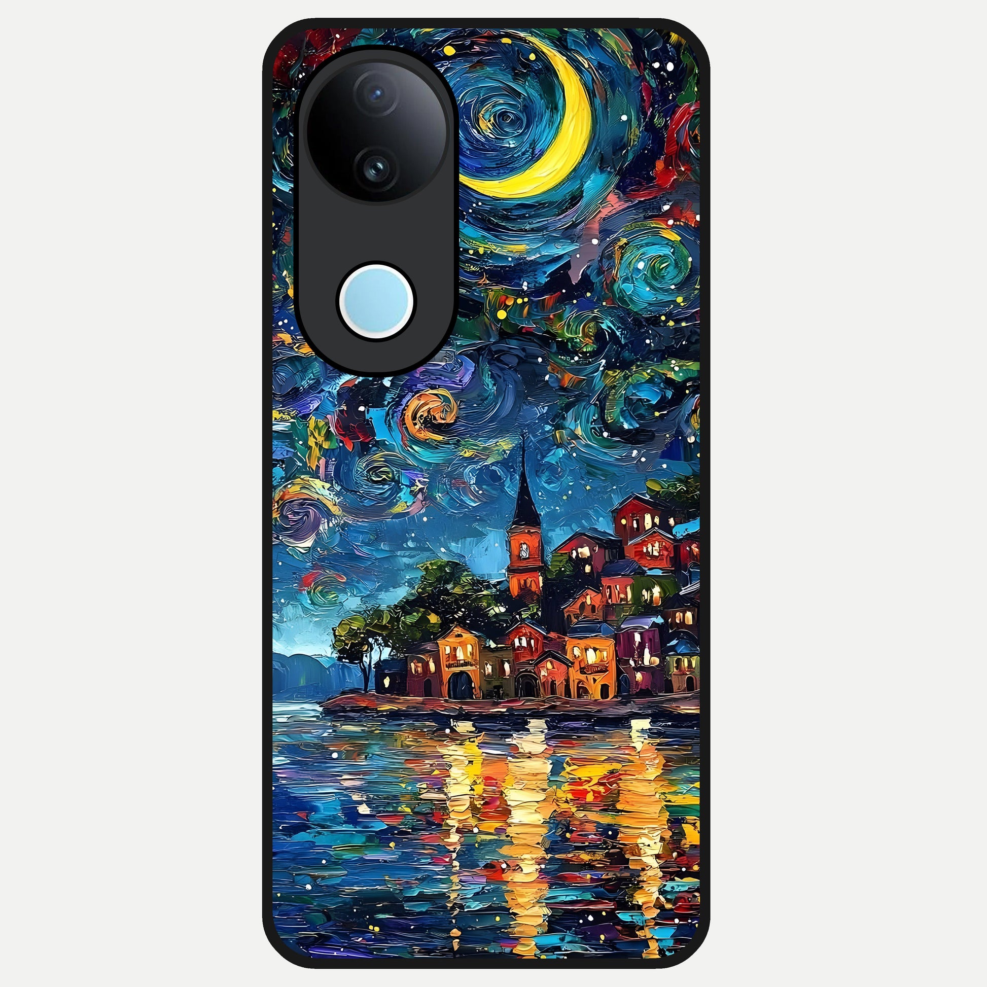  Moonlight Harbor Glow Glass Case for iQOO Z10R back cover – full design glossy printed glass finish