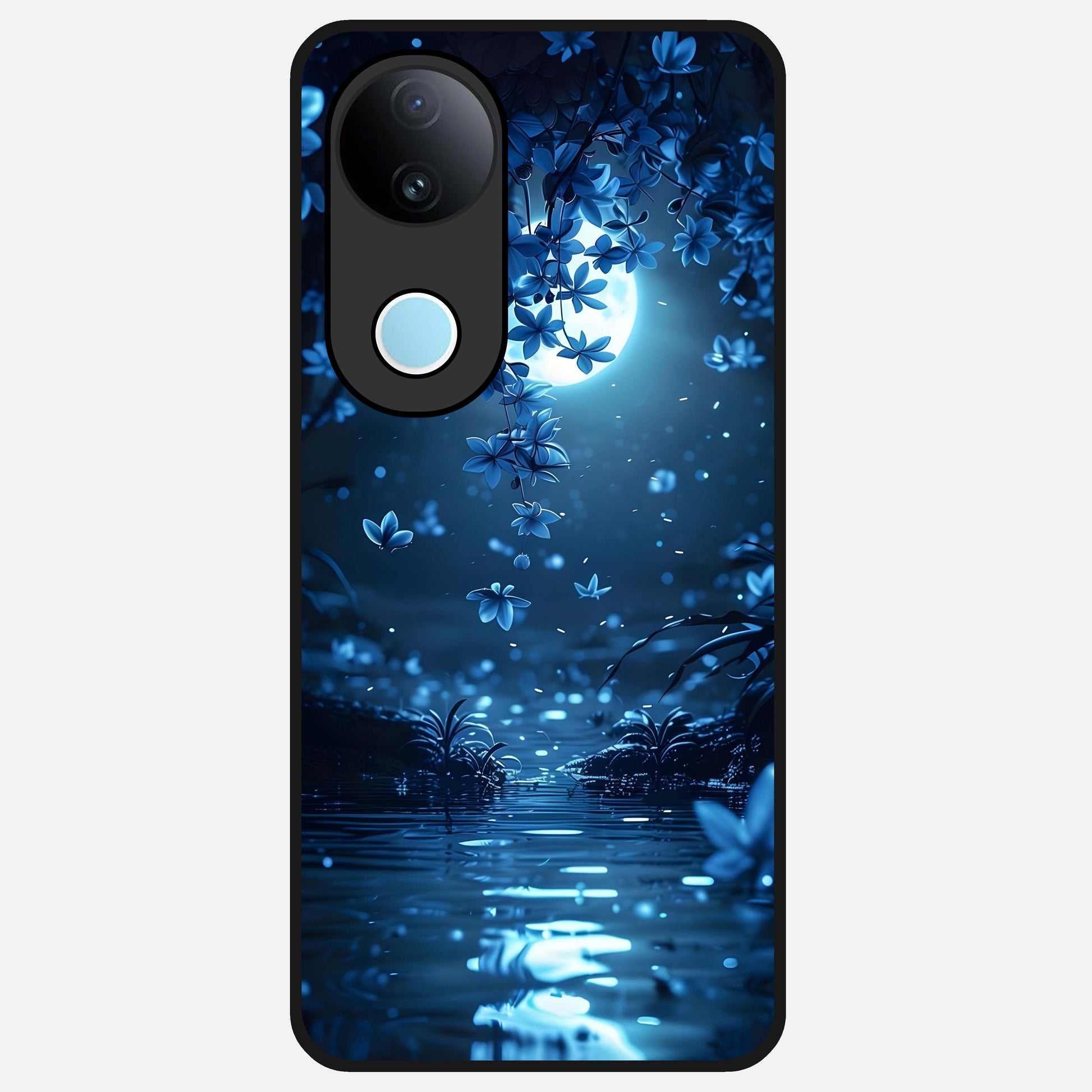  Moonlight Petal Dream Glass Case for  iQOO Z10R back cover – full design glossy printed glass finish